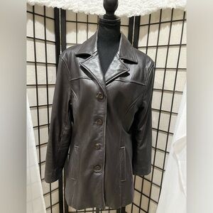 Wilsons VINTAGE QUATER LENGTH Black Leather WOMENS Jacket, SIZE L